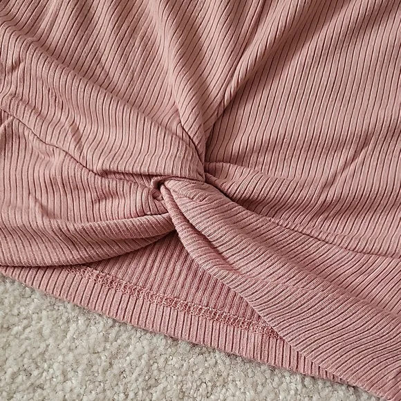 Pink Ribbed Long Sleeve Top - Picture 2 of 3